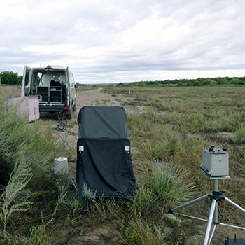 Monitoring equipment being set up.